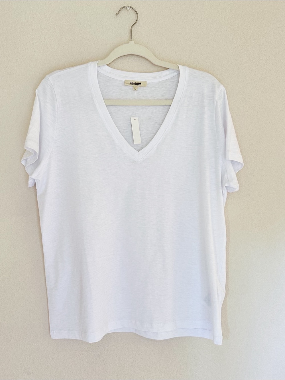 Madewell The Easy V-Neck Tee in Soft Slub White XL - Picture 7 of 9